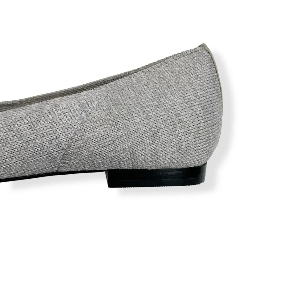 Corso Como Flats Women 9M Gray Pointed Toe Ballet Slip On Fabric Comfort Shoes‎